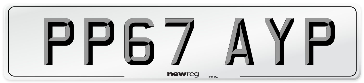 PP67 AYP Number Plate from New Reg